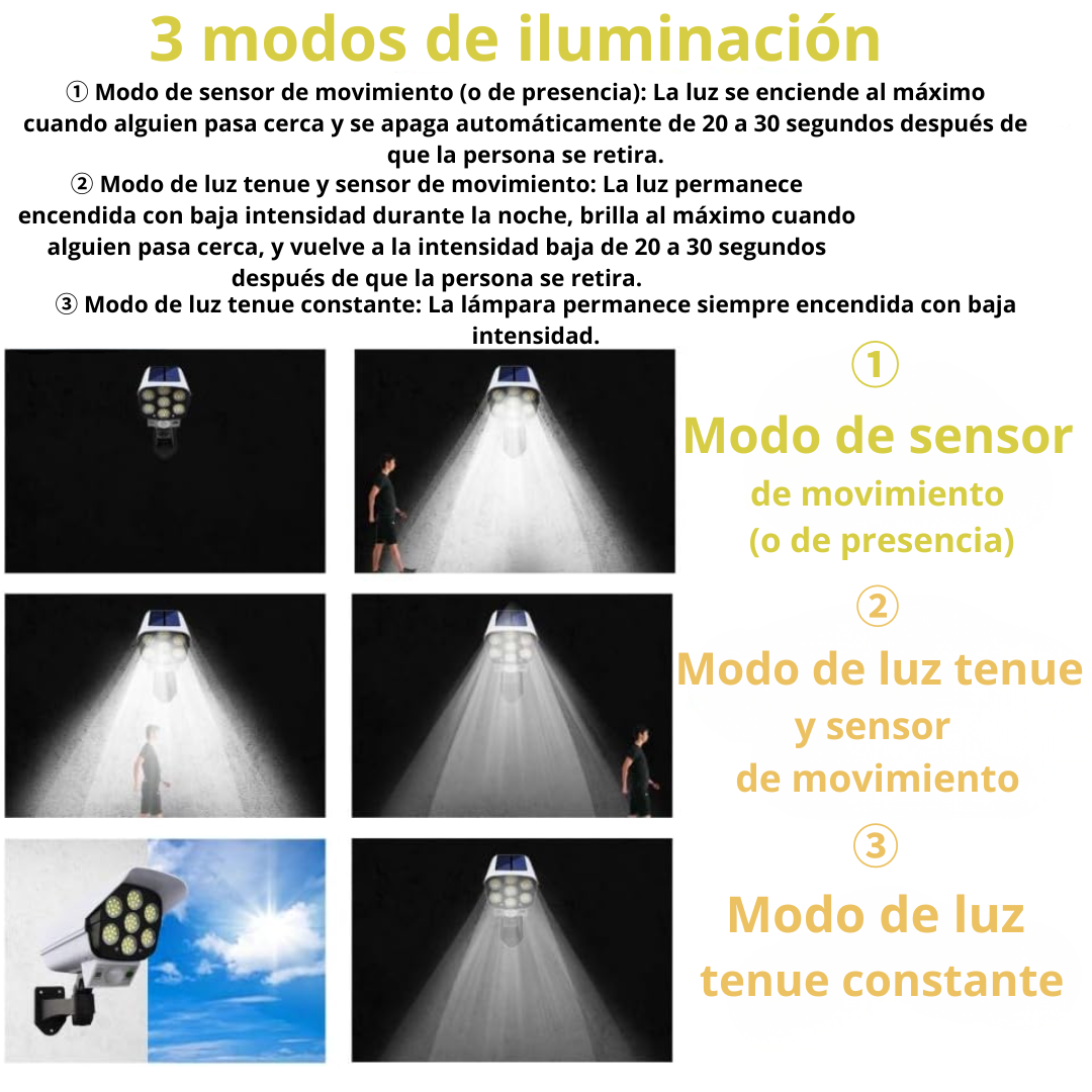 Lampara solar tipo camara con control