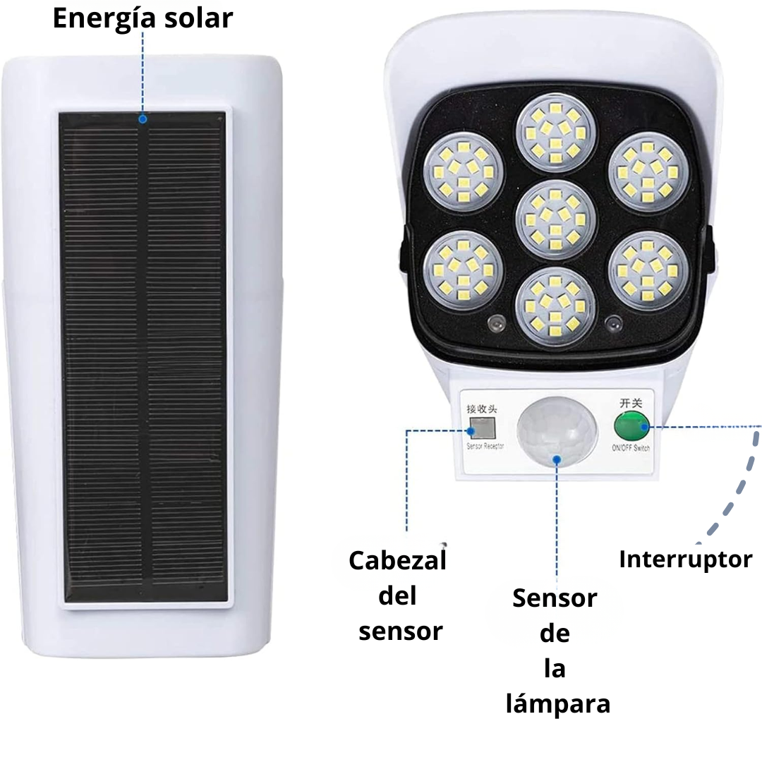 Lampara solar tipo camara con control